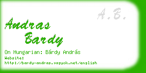 andras bardy business card